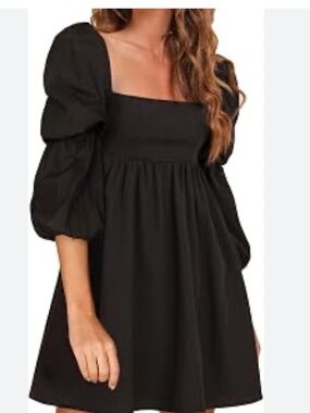 Exlura puff sleeve mini dress NWT medium